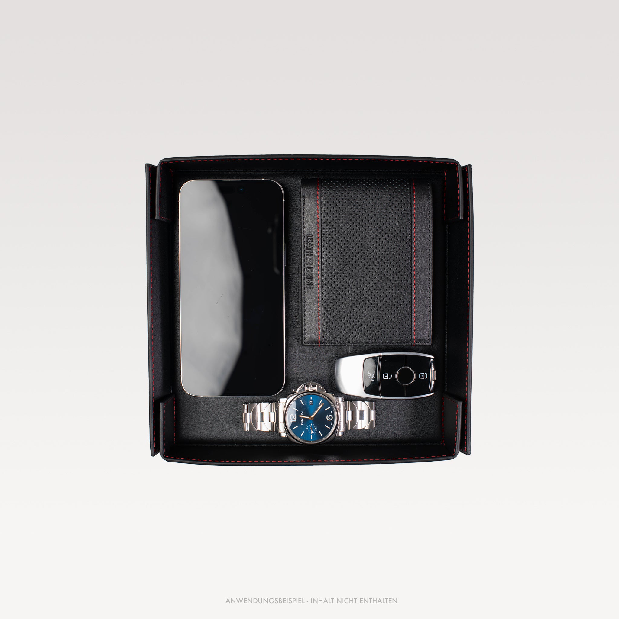 LEDERSCHALE | SCHWARZ ROT