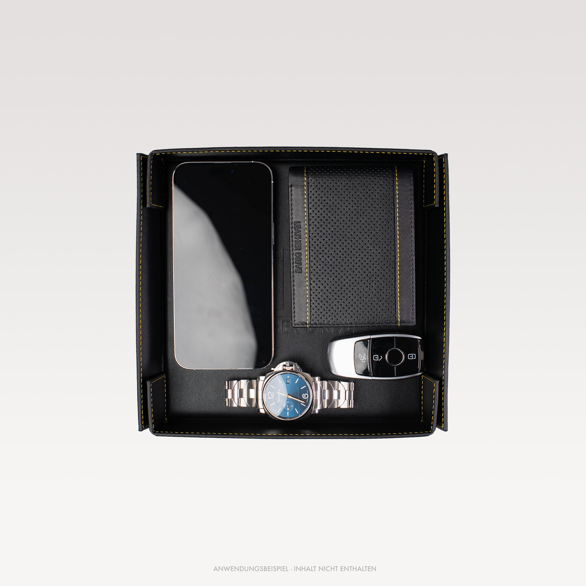 LEDERSCHALE | SCHWARZ GELB